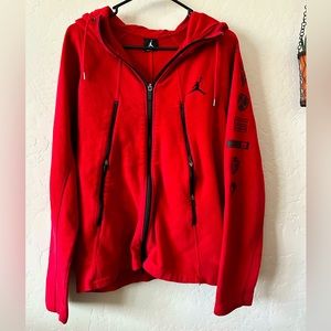 Jordan Jumpman RARE Red and Black Fleece Zip Sweatshirt Hoodie